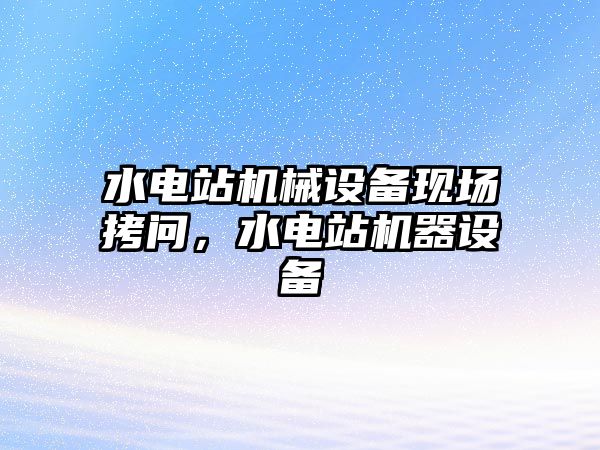 水電站機械設備現(xiàn)場拷問，水電站機器設備