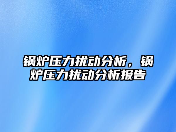 鍋爐壓力擾動分析，鍋爐壓力擾動分析報(bào)告