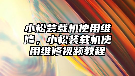 小松裝載機使用維修，小松裝載機使用維修視頻教程