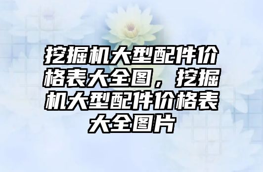 挖掘機大型配件價格表大全圖，挖掘機大型配件價格表大全圖片