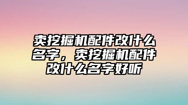 賣挖掘機配件改什么名字，賣挖掘機配件改什么名字好聽