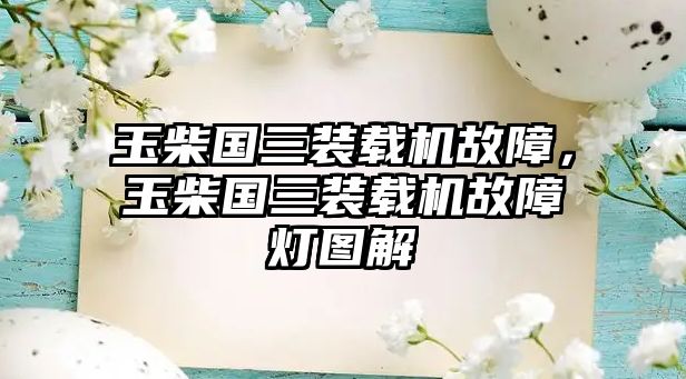 玉柴國三裝載機故障，玉柴國三裝載機故障燈圖解