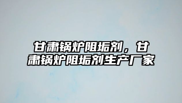 甘肅鍋爐阻垢劑，甘肅鍋爐阻垢劑生產廠家