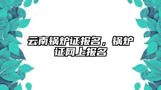 云南鍋爐證報(bào)名，鍋爐證網(wǎng)上報(bào)名