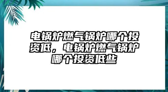 電鍋爐燃?xì)忮仩t哪個(gè)投資低，電鍋爐燃?xì)忮仩t哪個(gè)投資低些