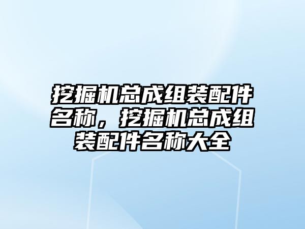 挖掘機總成組裝配件名稱，挖掘機總成組裝配件名稱大全