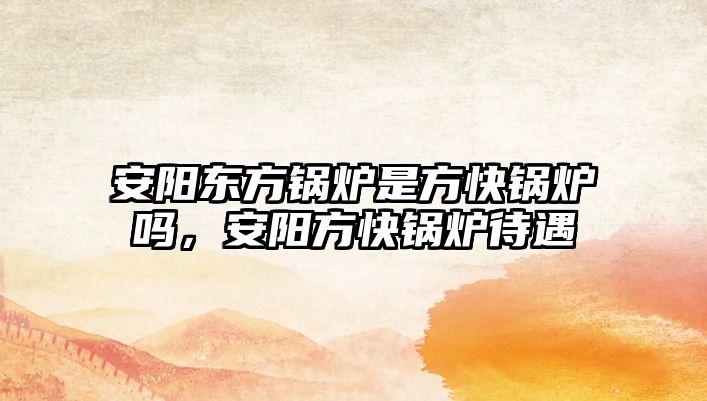 安陽東方鍋爐是方快鍋爐嗎，安陽方快鍋爐待遇