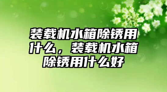 裝載機水箱除銹用什么，裝載機水箱除銹用什么好