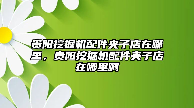 貴陽挖掘機(jī)配件夾子店在哪里，貴陽挖掘機(jī)配件夾子店在哪里啊