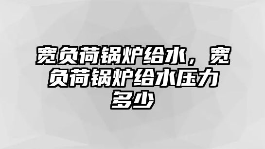 寬負荷鍋爐給水，寬負荷鍋爐給水壓力多少