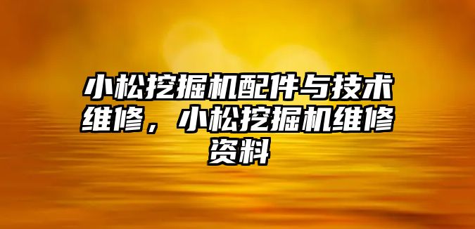 小松挖掘機配件與技術維修，小松挖掘機維修資料