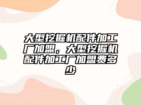 大型挖掘機配件加工廠加盟，大型挖掘機配件加工廠加盟費多少