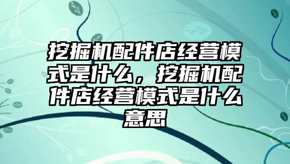 挖掘機配件店經(jīng)營模式是什么，挖掘機配件店經(jīng)營模式是什么意思