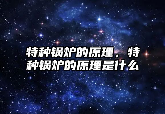 特種鍋爐的原理，特種鍋爐的原理是什么