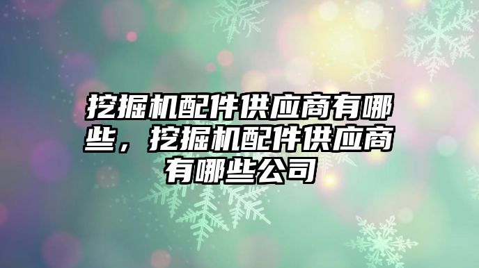 挖掘機配件供應商有哪些，挖掘機配件供應商有哪些公司