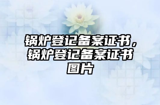 鍋爐登記備案證書，鍋爐登記備案證書圖片