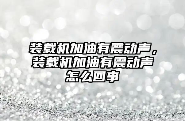 裝載機加油有震動聲，裝載機加油有震動聲怎么回事