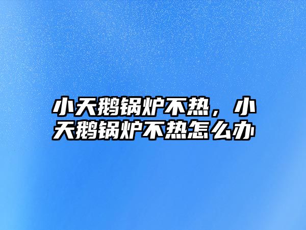 小天鵝鍋爐不熱，小天鵝鍋爐不熱怎么辦