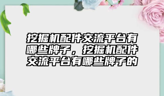 挖掘機配件交流平臺有哪些牌子，挖掘機配件交流平臺有哪些牌子的