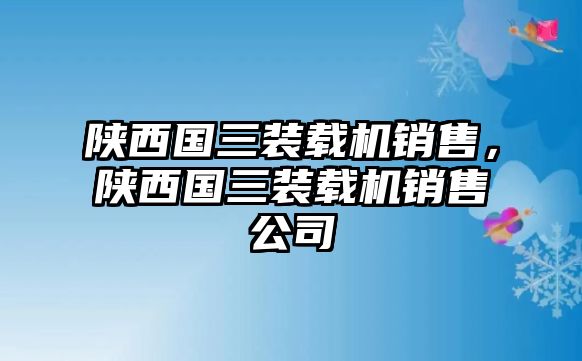 陜西國三裝載機(jī)銷售，陜西國三裝載機(jī)銷售公司