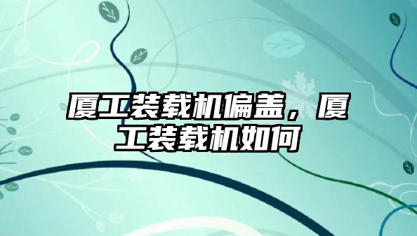 廈工裝載機偏蓋，廈工裝載機如何