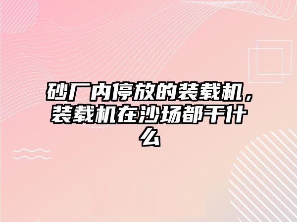 砂廠內(nèi)停放的裝載機(jī)，裝載機(jī)在沙場都干什么