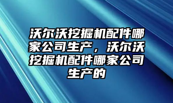 沃爾沃挖掘機配件哪家公司生產(chǎn)，沃爾沃挖掘機配件哪家公司生產(chǎn)的