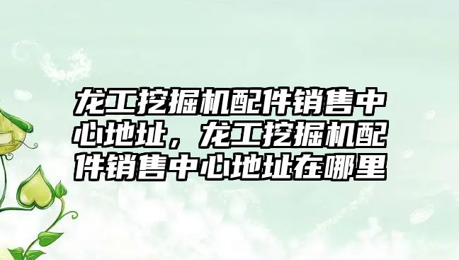 龍工挖掘機配件銷售中心地址，龍工挖掘機配件銷售中心地址在哪里