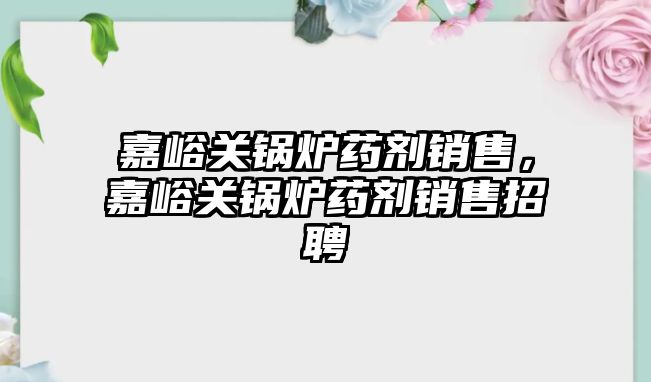 嘉峪關鍋爐藥劑銷售，嘉峪關鍋爐藥劑銷售招聘