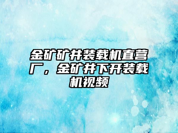 金礦礦井裝載機直營廠，金礦井下開裝載機視頻