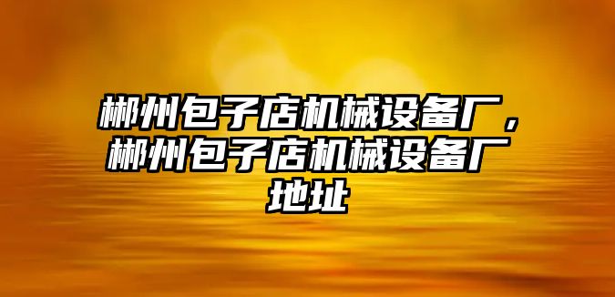 郴州包子店機械設(shè)備廠，郴州包子店機械設(shè)備廠地址