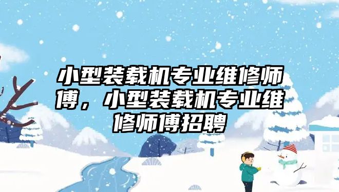 小型裝載機專業(yè)維修師傅，小型裝載機專業(yè)維修師傅招聘