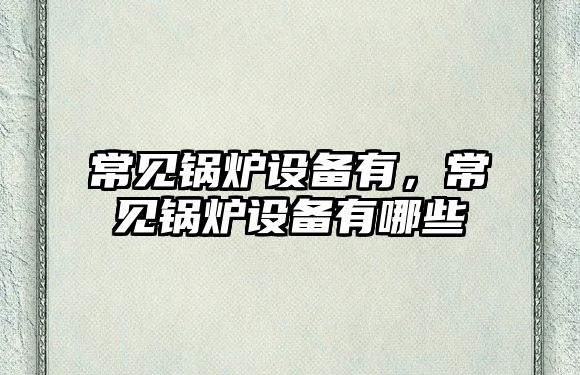 常見鍋爐設備有，常見鍋爐設備有哪些