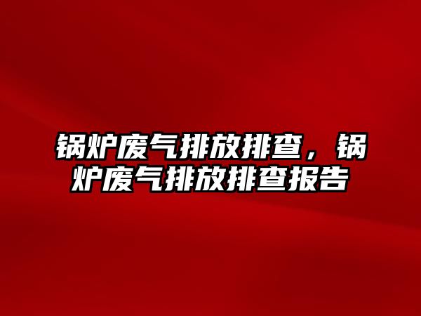 鍋爐廢氣排放排查，鍋爐廢氣排放排查報告