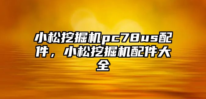 小松挖掘機pc78us配件，小松挖掘機配件大全