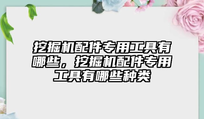 挖掘機配件專用工具有哪些，挖掘機配件專用工具有哪些種類