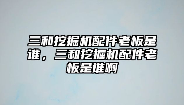 三和挖掘機配件老板是誰，三和挖掘機配件老板是誰啊