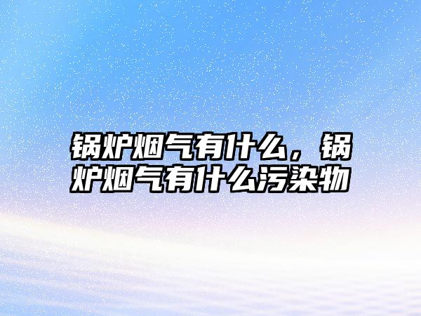 鍋爐煙氣有什么，鍋爐煙氣有什么污染物