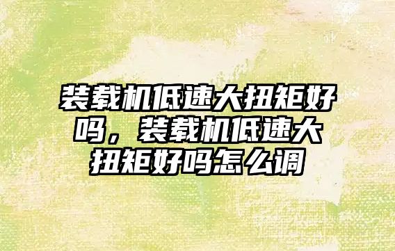 裝載機(jī)低速大扭矩好嗎，裝載機(jī)低速大扭矩好嗎怎么調(diào)