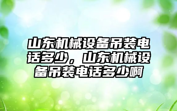 山東機械設備吊裝電話多少，山東機械設備吊裝電話多少啊