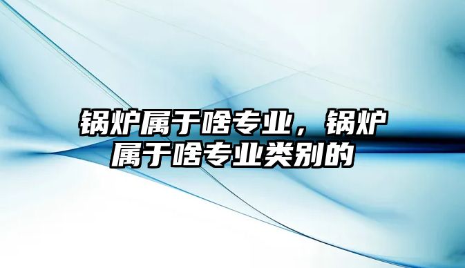 鍋爐屬于啥專業(yè)，鍋爐屬于啥專業(yè)類別的