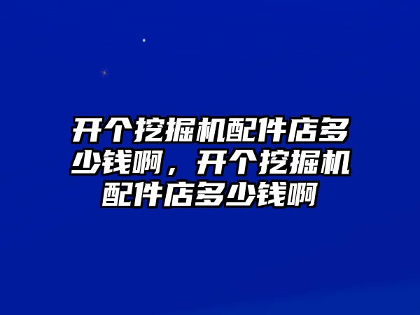 開個挖掘機配件店多少錢啊，開個挖掘機配件店多少錢啊