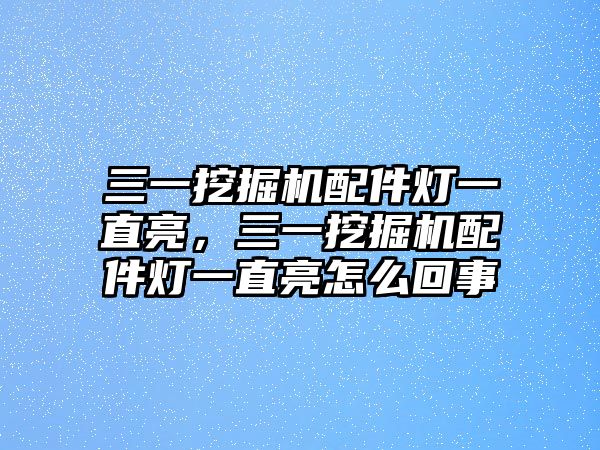 三一挖掘機配件燈一直亮，三一挖掘機配件燈一直亮怎么回事