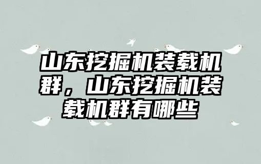 山東挖掘機裝載機群，山東挖掘機裝載機群有哪些