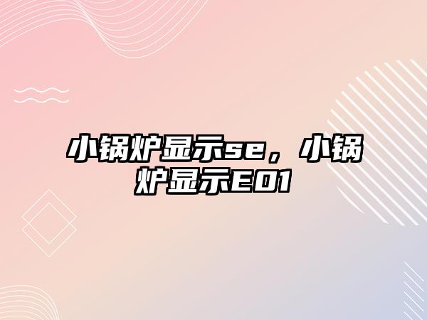 小鍋爐顯示se，小鍋爐顯示E01