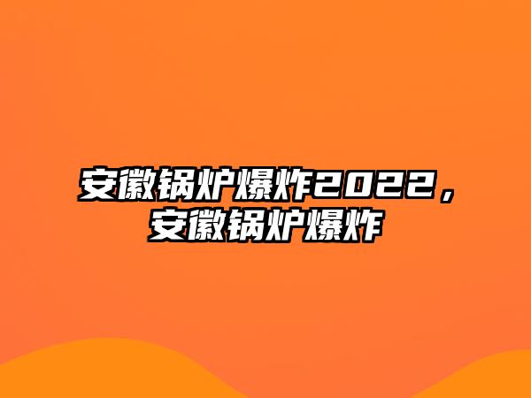 安徽鍋爐爆炸2022，安徽鍋爐爆炸