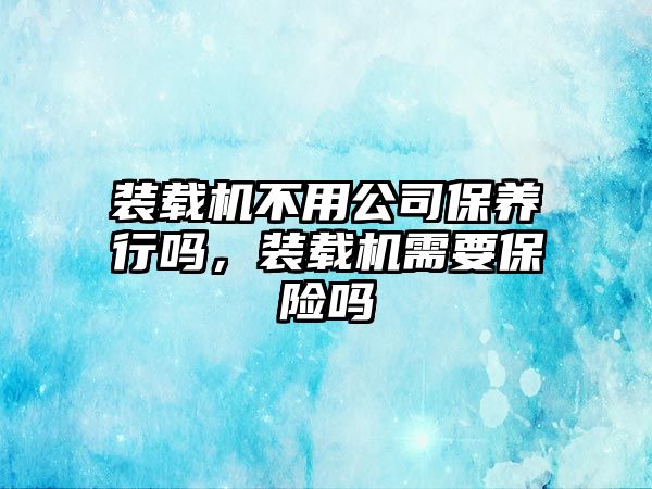 裝載機(jī)不用公司保養(yǎng)行嗎，裝載機(jī)需要保險(xiǎn)嗎