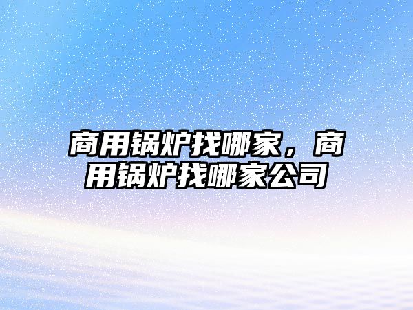 商用鍋爐找哪家，商用鍋爐找哪家公司