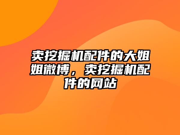 賣挖掘機配件的大姐姐微博，賣挖掘機配件的網站