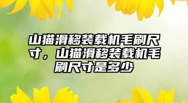 山貓滑移裝載機毛刷尺寸，山貓滑移裝載機毛刷尺寸是多少